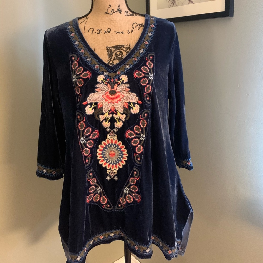 Velvet tunic with gorgeous Embroidery